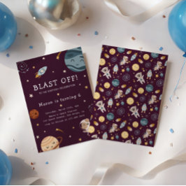 Convites Space Adventure Playful Kids Birthday Party