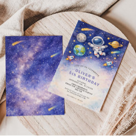 Convites Space Birthday Galaxy Boy Invitation