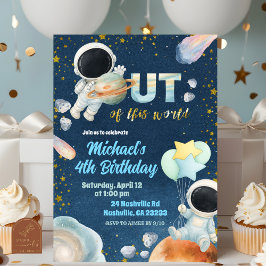 Convites Space Boy Birthday Invitation