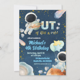 Convites Space Boy Birthday Invitation