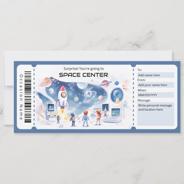 Convites  Space Center Gift Certificate (Frente)