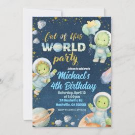 Convites Space Dinosaur Birthday Invitation