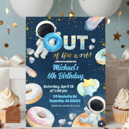 Convites Space donuts Boy Birthday Invitation