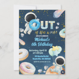 Convites Space donuts Boy Birthday Invitation