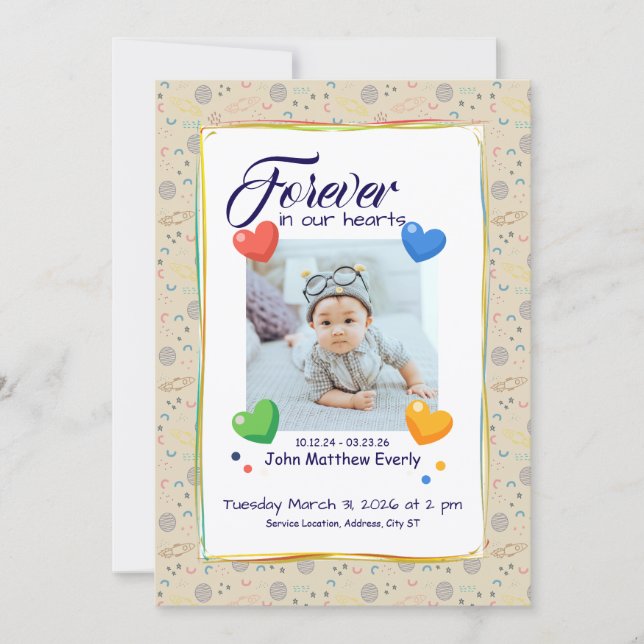 Convites Space‑Themed 1-Photo Memorial Program (Frente)