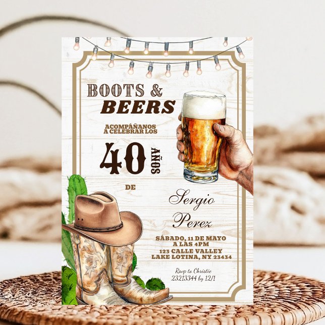 Convites Spanish Mexican Cowboy Adult Man (Criador carregado)