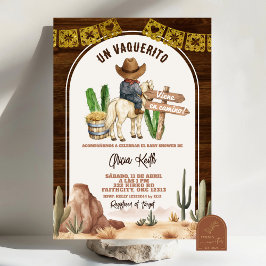 Convites Spanish Mexican Wild West Cowboy Baby Shower