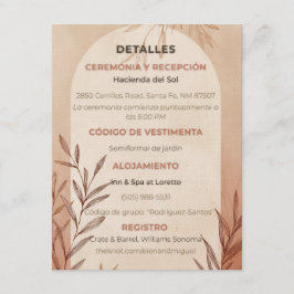 Convites Spanish Wedding Details Card Terracotta Arch