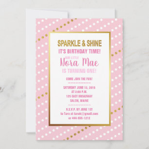 Convites Sparkle Birthday Girl