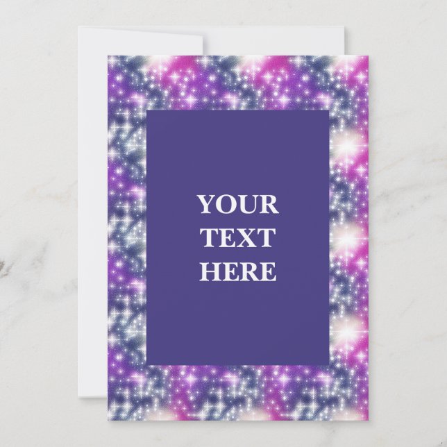 Convites Sparkle Cosmic Purple Abstrato (Frente)