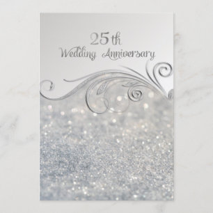 Convites Sparkle Silver 25º Aniversário de Casamento-ver2