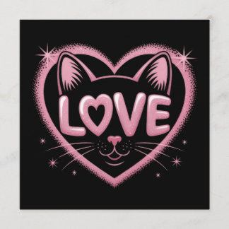 Convites Sparkling Cat Love
