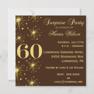 Convites Sparkling do aniversário da surpresa 60t