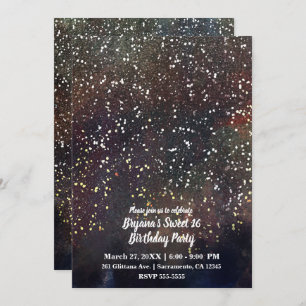 Convites Sparly Watercolor Terthy Rustic Modern Glam Party