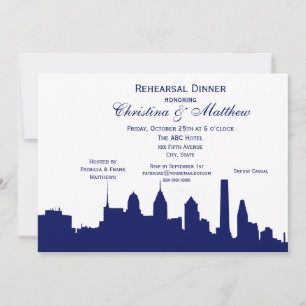 Convites Spc Philadelphia Marinho Skyline Silhouette