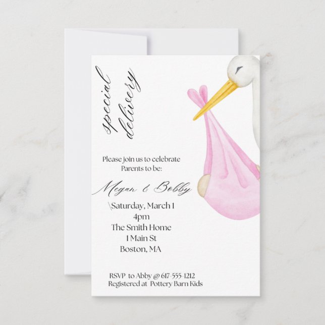 Convites Special Delivery Girl (Frente)