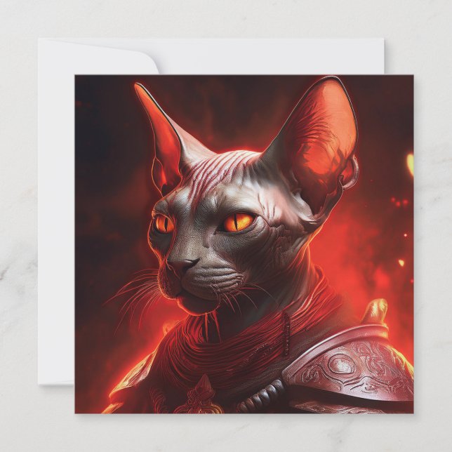 Convites Sphinx Cat Warrior From Another Galaxy (Frente)