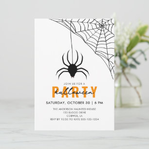 Convites Spider & Web Modern Adult Halloween Party