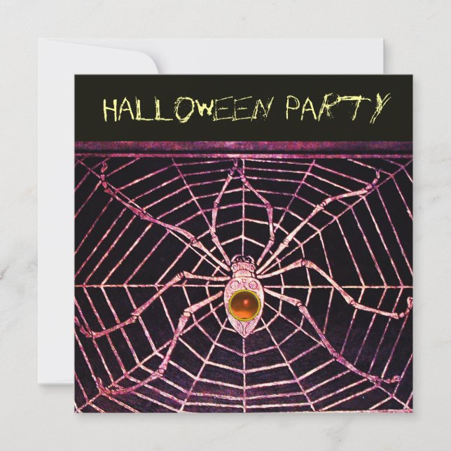 CONVITES SPIDER & WEB ORANGE AGATE BLACK HALLOWEPARTIDO (Frente)
