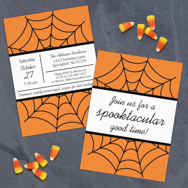 Convites Spider Web Spooktacular Party (Criador carregado)