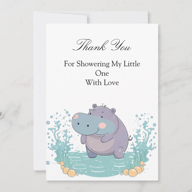 Convites Splash of Joy, Little Hippo (Frente)
