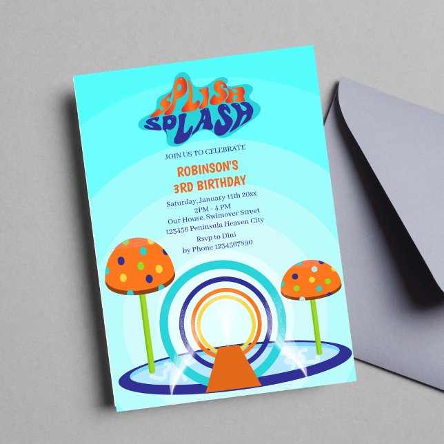 Convites Splash Pad Birthday (Invitation)