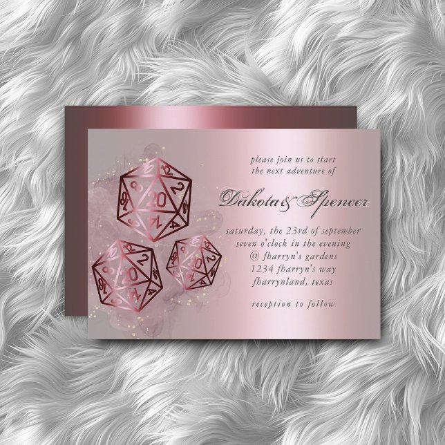 Convites Splash RPG | Red Sheen Fantasy Tabletop Gamer Dice (Criador carregado)