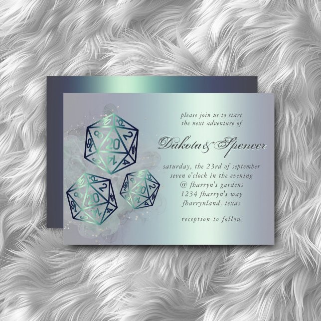 Convites Splash RPG | Teal Sheen Fantasy Tabletop PnP Gamer (Criador carregado)