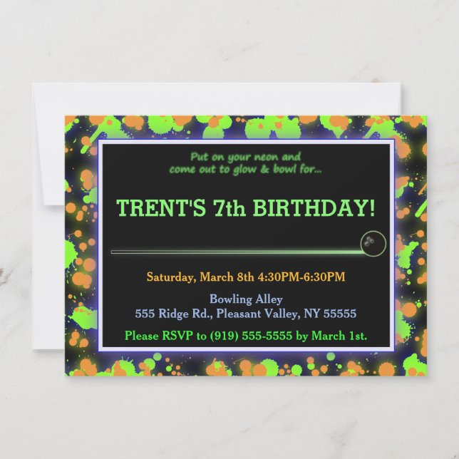 Convites Splatter da bacia do fulgor (Frente)