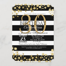 Convites Splatters e listras modernos elegantes do ouro do