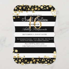 Convites Splatters e listras modernos elegantes do ouro do