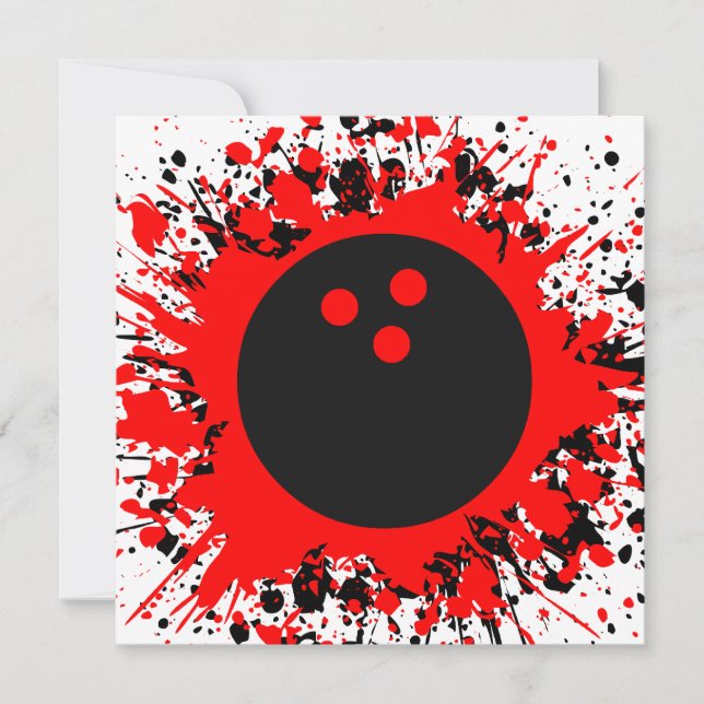 Convites splatz da bola de boliche (Frente)