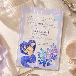 Convites Splish Splash É uma Festa de Sereia Primeiro Anive
