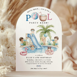 Convites Splish Splash, Kids Pool Birthday Bash