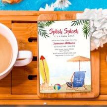Splish Splash Surfboard Praia Menino Baby Shower  