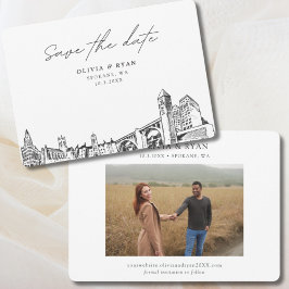 Convites Spokane Wedding Modern Salvar Data