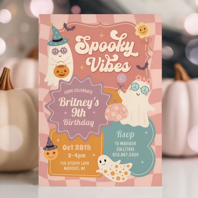 Convites Spookes Vibes Halloween Grafo-Fantasma (Criador carregado)