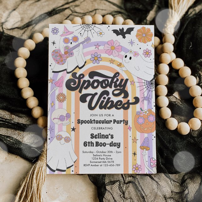 Convites Spookes Vibes Halloween Grafo-Fantasma (Criador carregado)