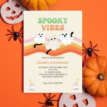 Spookes Vibes Retro Halloween Ghost Birthday