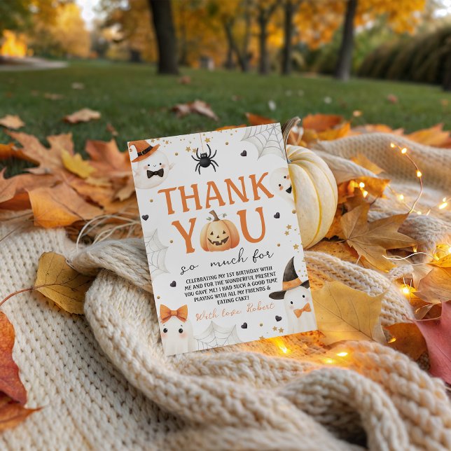 Convites Spookin Pumpkin Ghost Obrigado (Criador carregado)