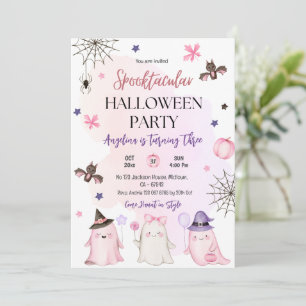 Convites spooktacular aniversário de 3 anos Halloween