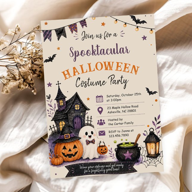 Convites Spooktacular Costume Party Halloween (Criador carregado)