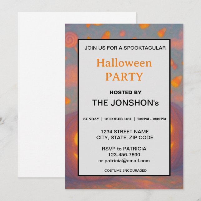 Convites Spooktacular Dark assombrado Festa I de Halloween (Frente/Verso)