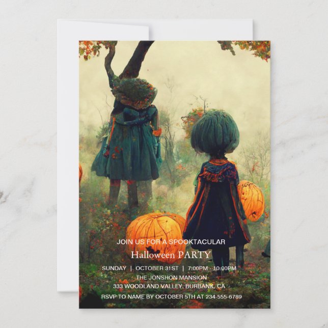 Convites Spooktacular Dark assombrado Festa I de Halloween (Frente)