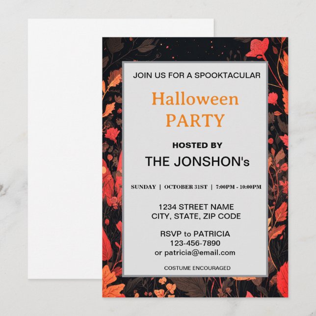 Convites Spooktacular Dark assombrado Festa I de Halloween (Frente/Verso)
