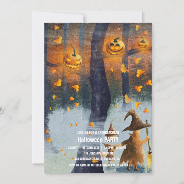Convites Spooktacular Dark assombrado Festa I de Halloween (Frente)