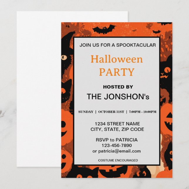 Convites Spooktacular Dark assombrado Festa I de Halloween (Frente/Verso)