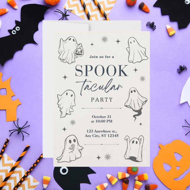 Convites Spooktacular Fantasma-Themed Halloween (Criador carregado)