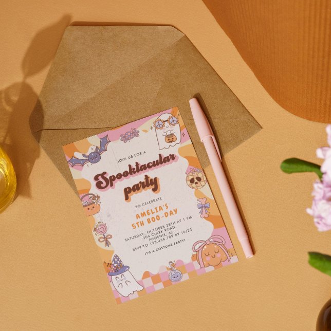 Convites Spooktacular Fantasmas Halloween Aniversário (Criador carregado)