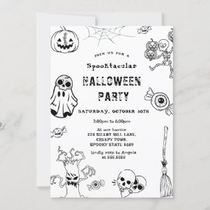 Convites Spooktacular Festa de Halloween Balck